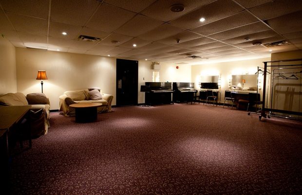 Oscar Peterson Concert Hall, backstage lounge