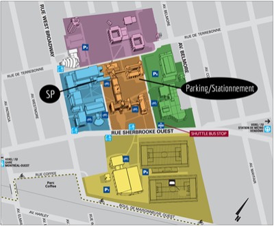 Map to SP Building on Concordia Loyola Campus