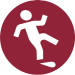 A drawing displaying a person involved in a slip and fall incident