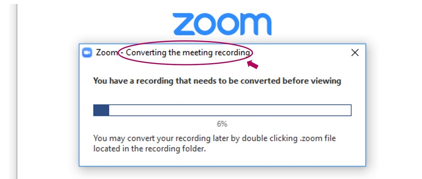 Zoom convert meeting recording