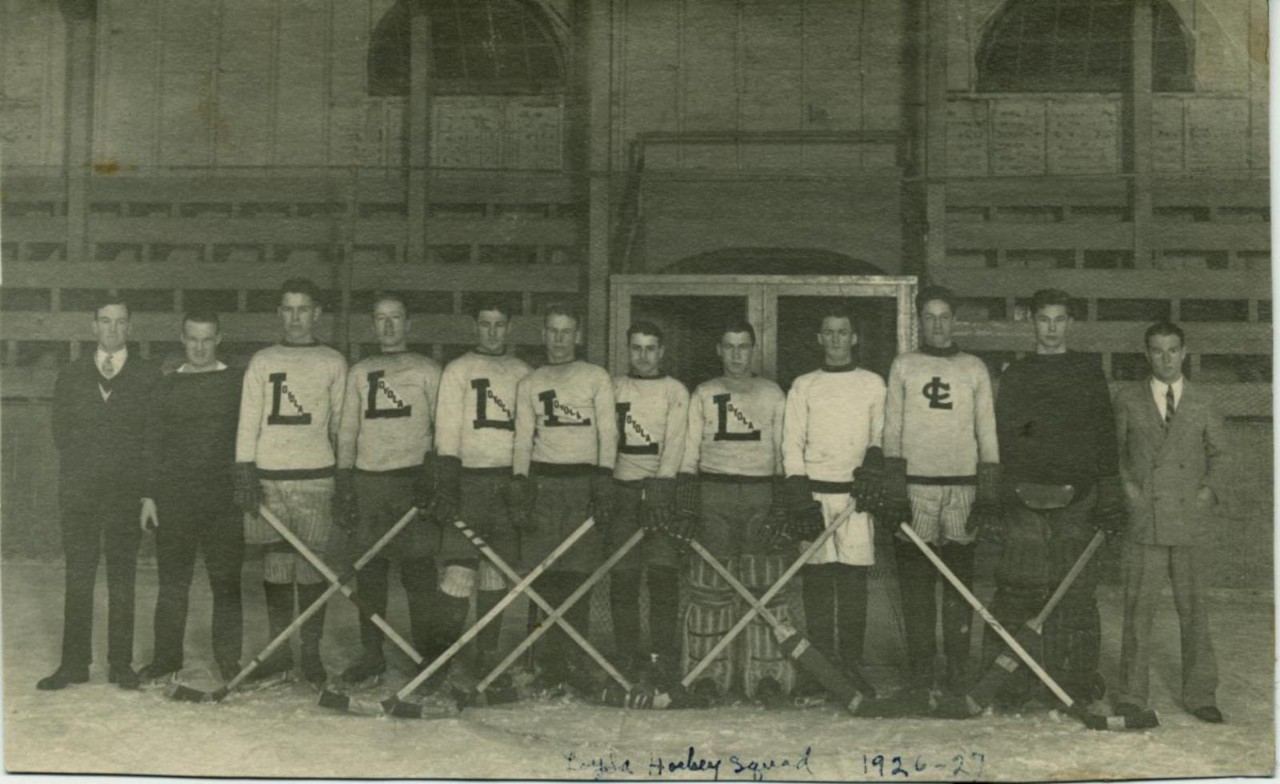 Loyola Hockey Team in the Loyola Arena/Rink