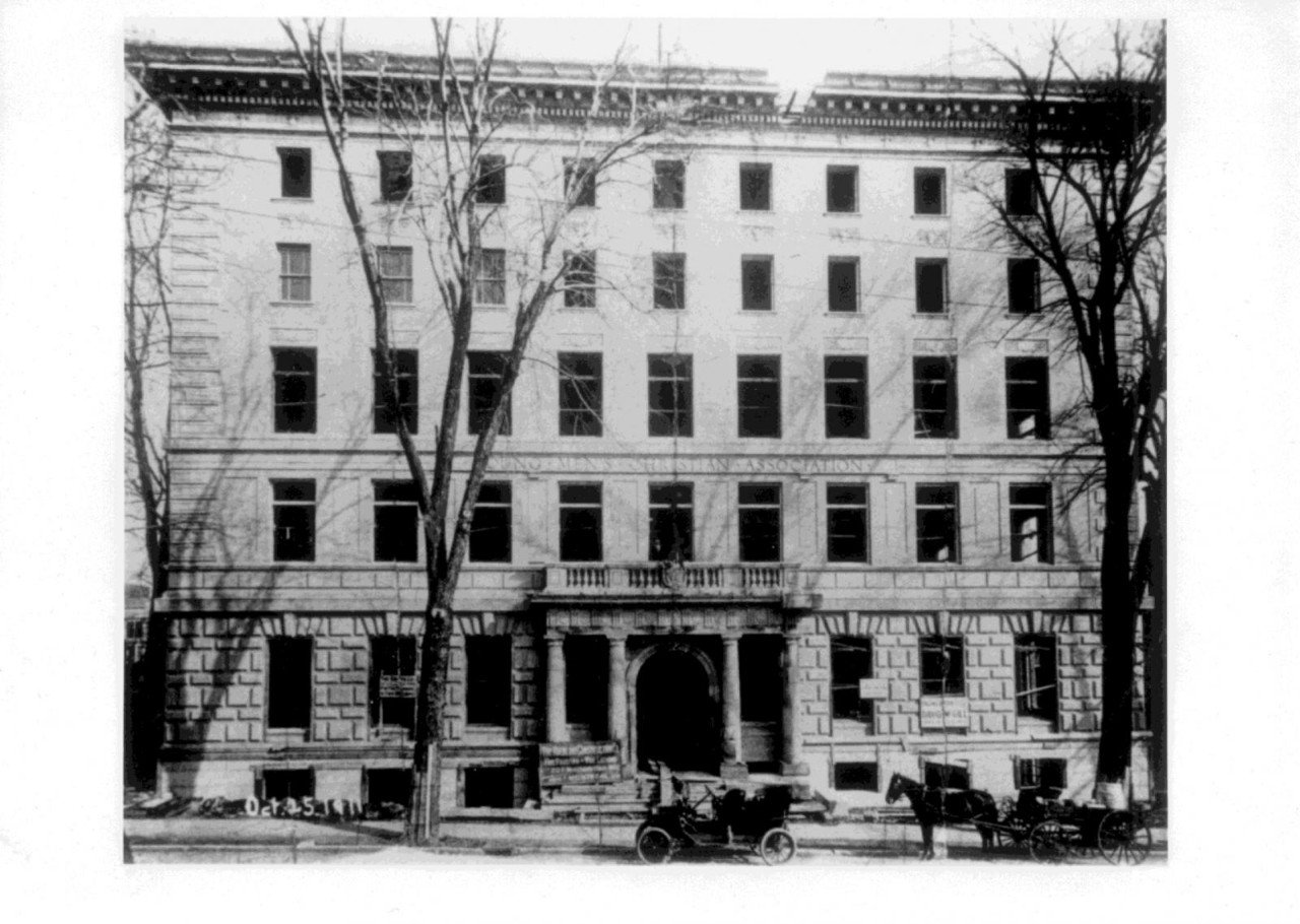 YMCA Building under construction on Drummond Street