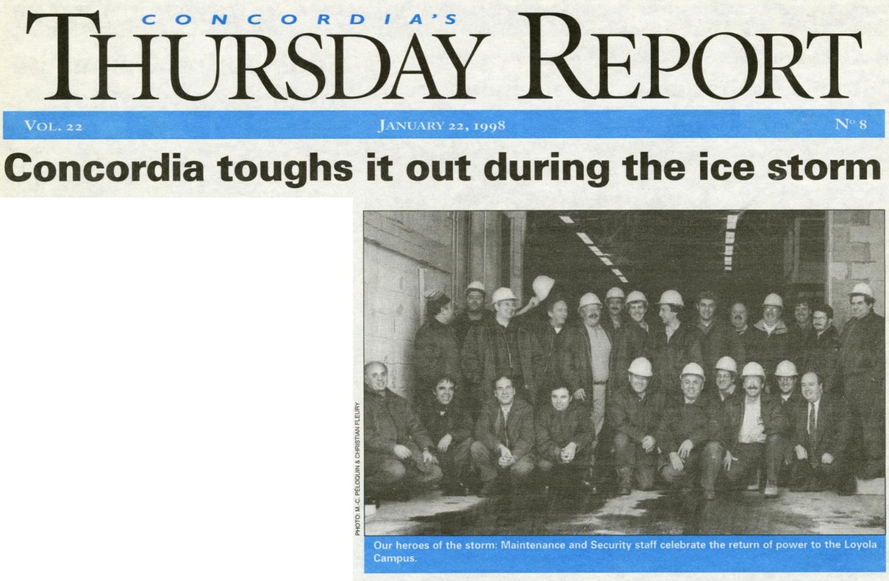 Concordia's Thursday Report, January 22, 1998