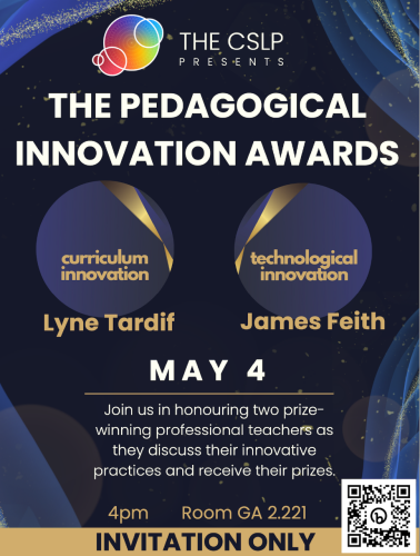 Poster for the 2023 CSLP Pedagogical Innovation Awards