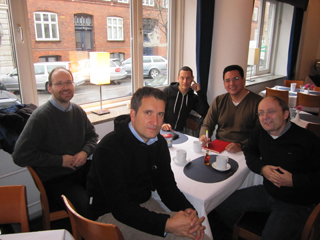 Members of the winning team during preparations for a meeting in Copenhagen last year. From left to right: Jochen Jaeger, Tomas Soukup, Christian Schwick, Luis F. Madrinan, and Hans-Georg Schwarz-von Raumer. | Photo by J. Jaeger