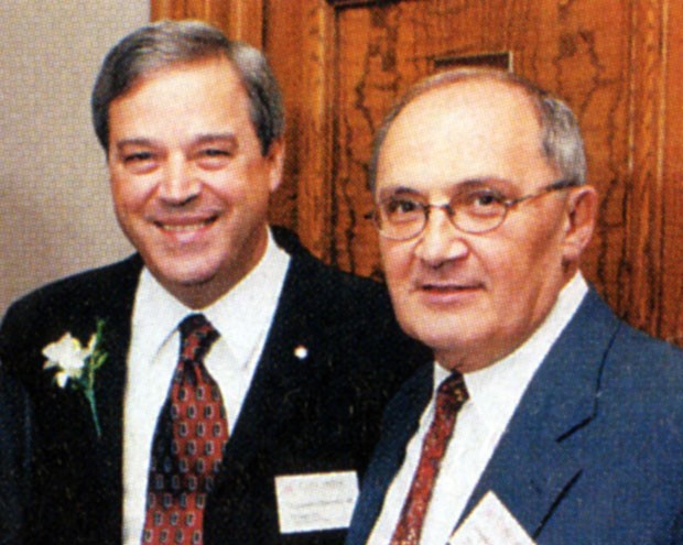 L. Jacques Ménard (left), recipient of the Loyola Medal in 1999