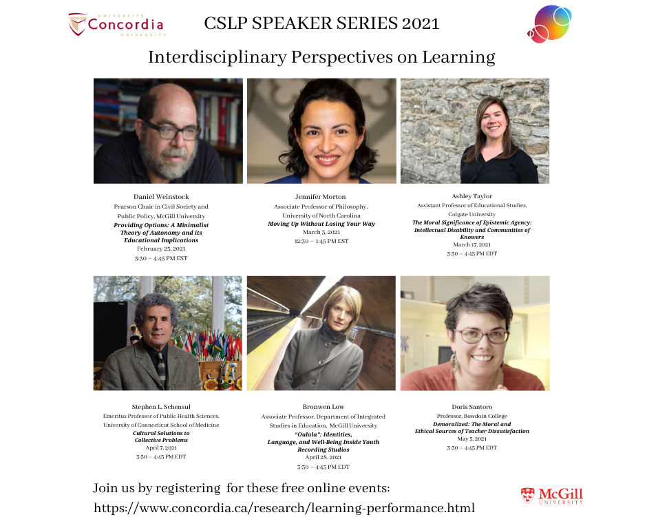 Announcing the CSLP’s 2021 Speaker Series “Interdisciplinary Perspectives on Learning”  