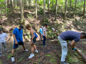 Mockler and others walking in the Nara Prefecture Forest