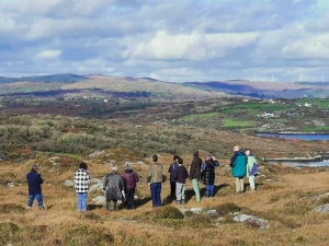 Photo of Mockler and others in the Irish landscape