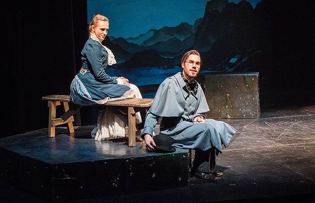 Alexandra Przybyla and Simon Pelletier onstage in Secrets and Lies: The world of Henrik Ibsen.