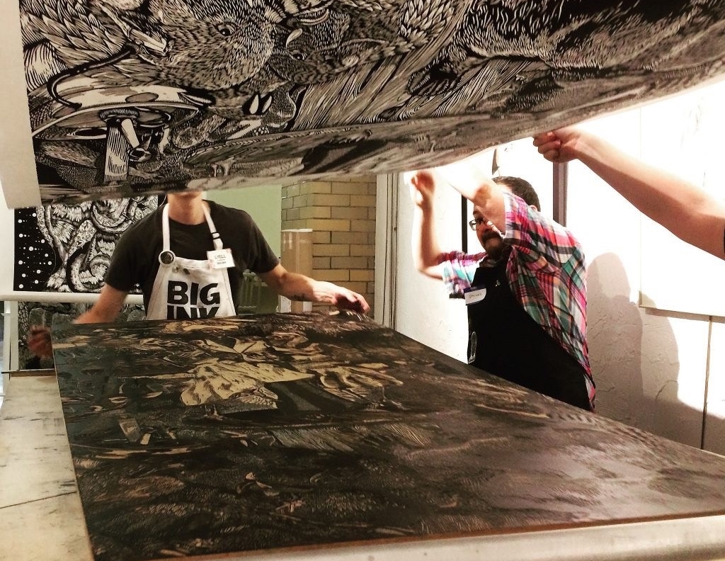 American art collective Big Ink will bring their large printing press to the FOFA Gallery. 
