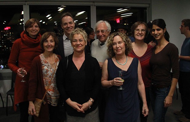 The National Centre for Dance Therapy (NCDT) research group, a division of les grands division of Les Grands Ballets Canadiens de Montréal. First row, from left to right: Bonnie Swaine, Guylaine Vaillancourt, and Yehudit Silverman. Second row, from left to right: Michèle Deschamps, Christian Senechal, Pierre Band, Frédérique Poncet, and Alida Esmail. Photo by Dougy Hérard.