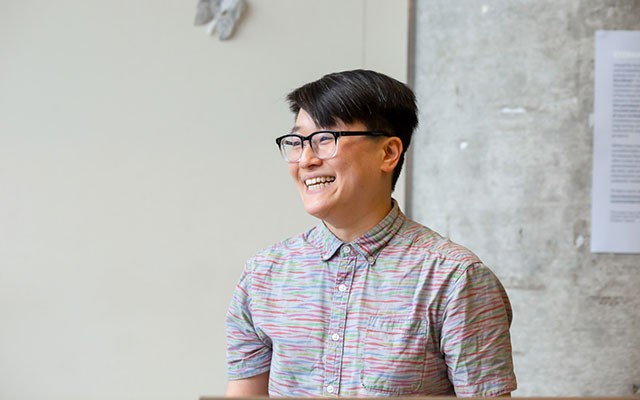 Part-time Professor Jenny Lin, studio arts, at the Fine Arts Distinguished Teaching Awards