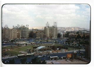 Tahrir Square as seen by Warren Langford from his Hilton Hotel room in 1963. | Warren Langford