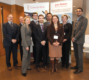 The launch of the Sustainable Investment Professional Certification designation at a press conference on the 15th floor of the John Molson School of Business, April 20. | Photo Concordia University