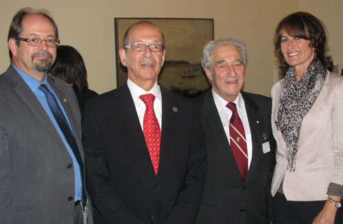 In Quebec City (from left) Geoffrey Kelley, Minister responsible for Native Affairs, Lawrence S. Bergman, Chair of the Government Caucus, President Frederick Lowy and Kathleen Weil, Minister of Immigration and Cultural Communities. | Photo by Marc-Antoine Godbout