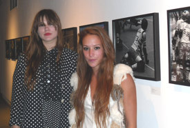 Thea Govorchin (left) and Julie Roch-Cuerriel. Behind them is the work of Carrie Henzie. | Photo by Sylvain Comeau