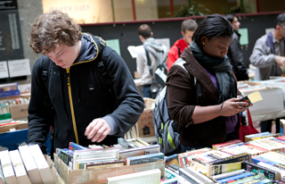 Shoppers peruse used books at the annual sale that benefits Concordia students. | Photo by Concordia University