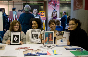 Representatives of the Simone de Beauvoir Institute at the Concordia Open House in 2008. | Photo by Concordia University