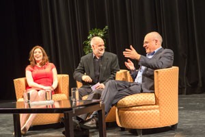 Researcher Jennifer McGrath, moderator André Picard and New York Times food critic Mark Bittman discuss obesity on March 19, 2013.
