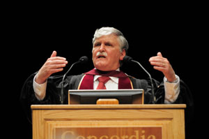Honorary doctorate recipient Senator and Lt. Gen. Roméo A. Dallaire (Ret’d) delivered an impassioned speech at the afternoon ceremony for the Faculty of Arts and Science.