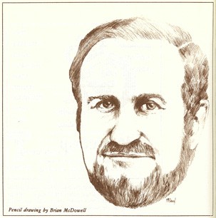 Pencil drawing of Clarke Blaise by Brian McDowell