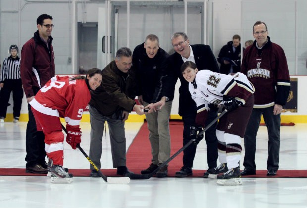 Puck-drop ceremony celebrates renovated Ed Meagher Arena 