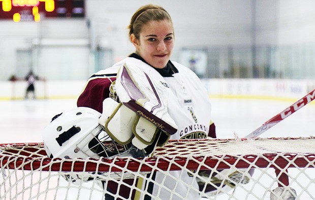 Katherine Purchase has a a .960 save percentage and a goals-against average of 1.08 in the regular season