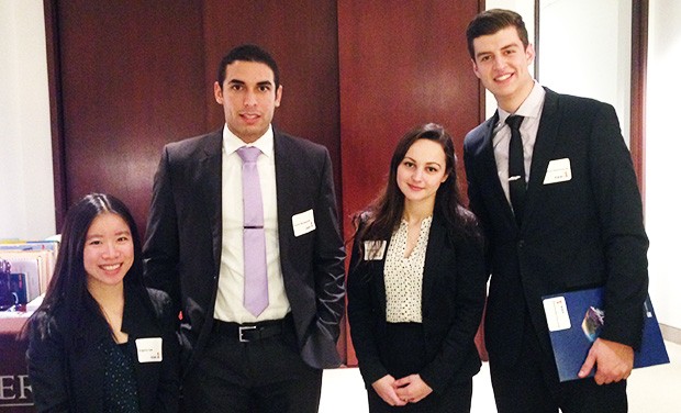 Concordia's CEO for a Day semi-finalists. Left to right: Virginia Law, Jason Azzoparde, Sarah Caraman and Mark-Yves Zwanenburg.