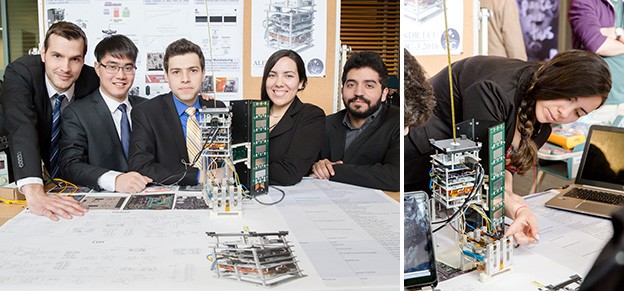 Spokesperson Nathaly Arraiz explained how her team of electrical and computer engineering students powered a CubeSat 