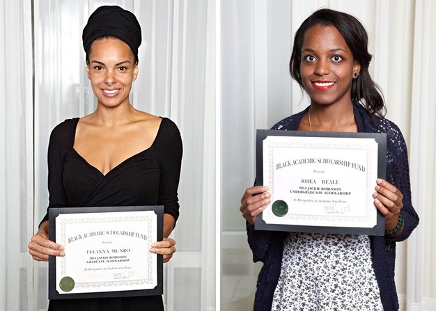 From left: Black Academic Scholarship Fund winners Teeanna Munro and Rhea Beale.