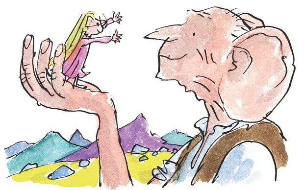 “With Dahl’s books, fantasy is always just around the corner.” | Illustration by Quentin Blake, from Roald Dahl's The Big Friendly Giant (BFG)