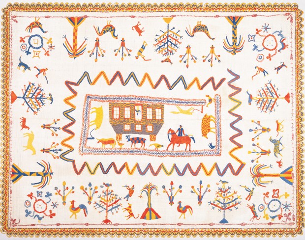 Madame Fortin, Bedspread, ca. 1873, wool, cotton, 206.5 x 156.8 cm, Montreal Museum of Fine Arts.