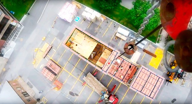 An aerial view of TeamMTL's construction of an innovative row house. | Courtesy: TeamMTL