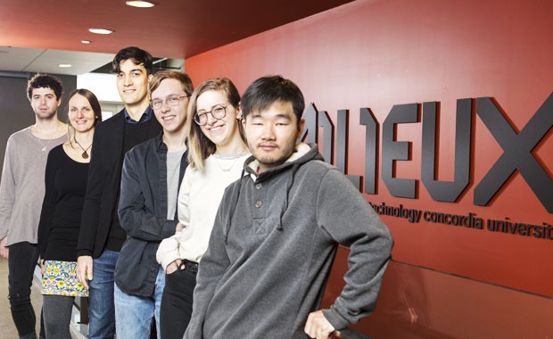 Six of Milieux's 11 undergraduate fellows. From left: Dion Smith-Dokkie, RythÂ Kesselring, Kieran Airey-Lee, Ben Compton, Abbie Rappaport and Michael Li.