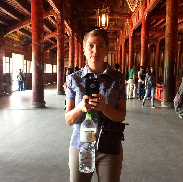 Tour today #selfportrait #imperialcityhue #vietnam. Thai Hoa Palace. | Photo by Lisa Graves