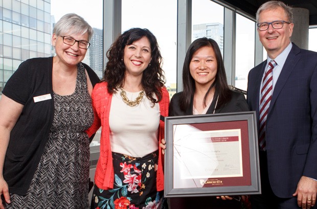 From left: Lisa Ostiguy, Sandra Gabriele, Samie Li Shang Ly, part-time faculty, Department of Supply Chain and Business Technology Management and Alan Shepard.