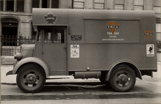 YMCA tea cars boosted morale as well as provided nourishment. | Photo courtesy of Records Management and Archives