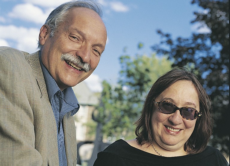 Murphy with Lorna Roth on the Loyola Campus in 2005. "He was an incredibly sensitive and attentive teacher."