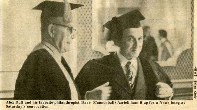 David Azrieli at 1975 convocation where he received an honorary degree from Concordia University