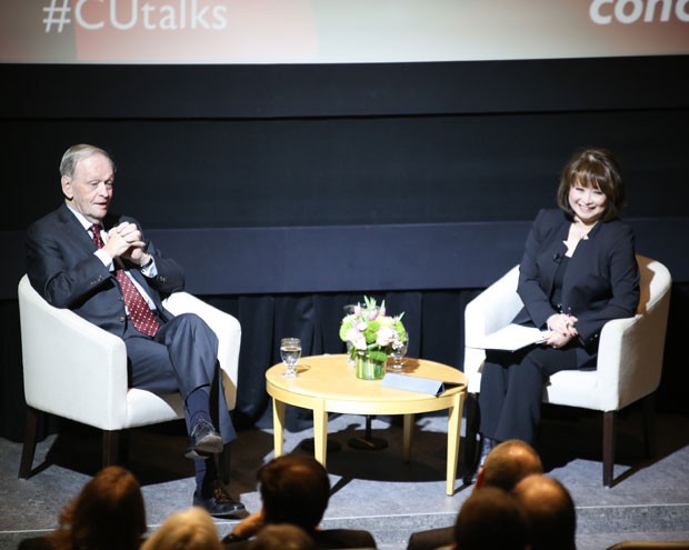 Jean Chrétien's lecture was followed by a Q&A with CTV Montreal News co-anchor Mutsumi, BA 79, MBA 95, LLD 13.