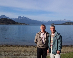 Robert Calderisi, right, with Jean Daniel at Tierra del Fuego, the southern tip of South America, in 2006.