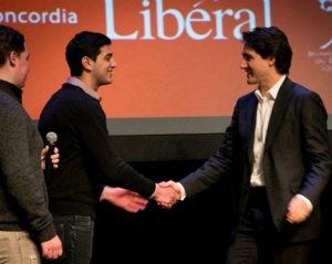 Cameron Ahmad with Justin Trudeau