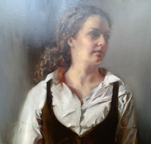 "Young Woman in a White Shirt"