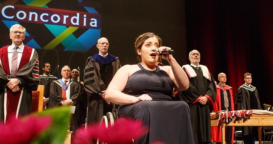 Bartley performs the national anthem at Concordia’s convocation