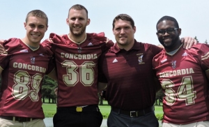 Mickey Donovan and Stingers football players