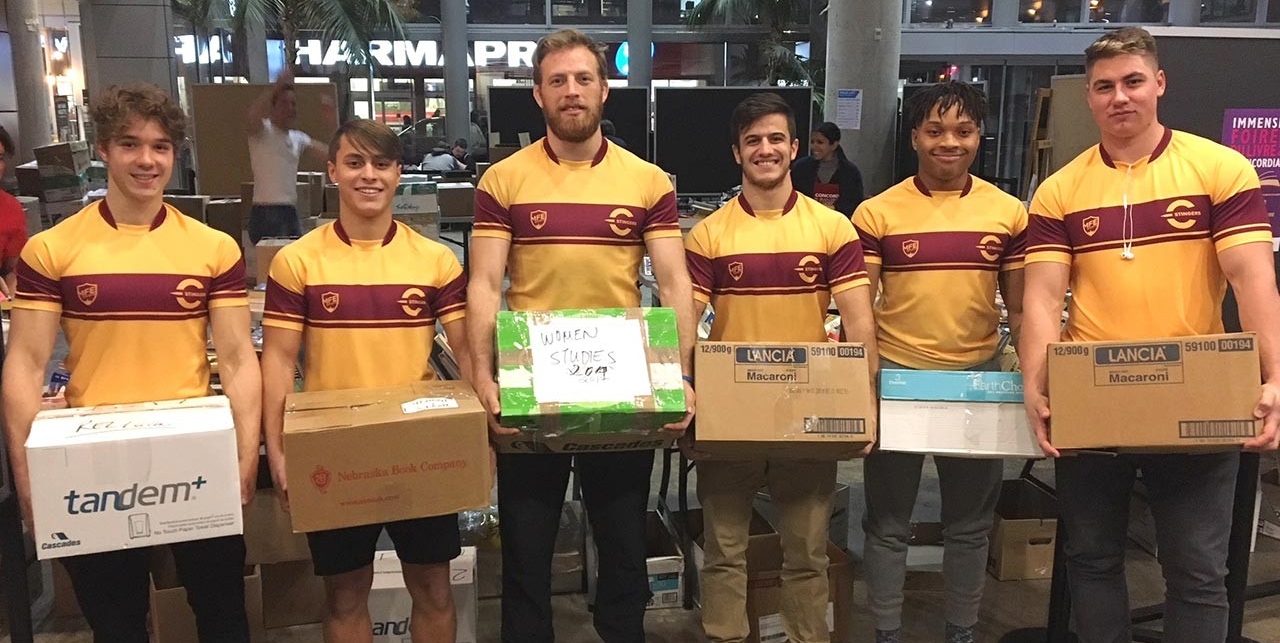 Members of the Concordia Stingers men’s rugby team