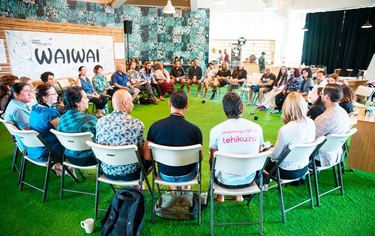 A small group of people gathered in Honolulu to answer two questions: first, what do you think is the intersection between Indigenous thought and AI; and second, what is your interest in AI? | Photos by ʻĀina Paikai. AbTeC © 2019.