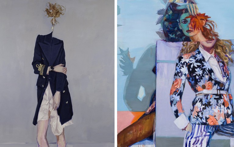 Left: Folding Woman, 2009, by Janet Werner. Private collection.Photo: Paul Litherland |Right: Beast, 2019, by Janet Werner. Collection of the Musée d’art contemporain de Montréal. Photo: Guy L’Heureux