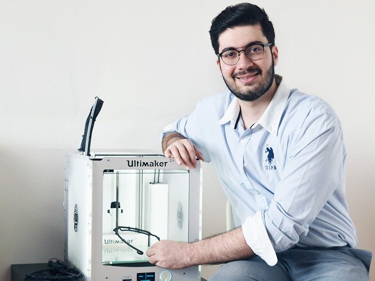 Mohammad Aghili is able to print three or four pieces per day.
